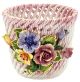 PORTAVASO FIORI 3 Übertopf Blumentopf Keramik 24k Blattgold Dekor Handarbeit Made Italy