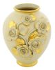 BRIOSO  Italienische Keramik Vase handgemacht 24k Goldfarbe Barockstil handbemalt