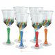 CALICE ACQUA ADAGIO LIGHT Set 6 Gläser Stielgläser handbemalt Kristall Venedig authentisch Made in Italy 